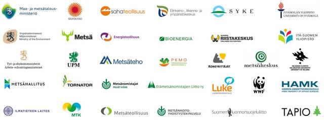 Logot metsänhoidon suositusten johto- ja ohjausryhmät.